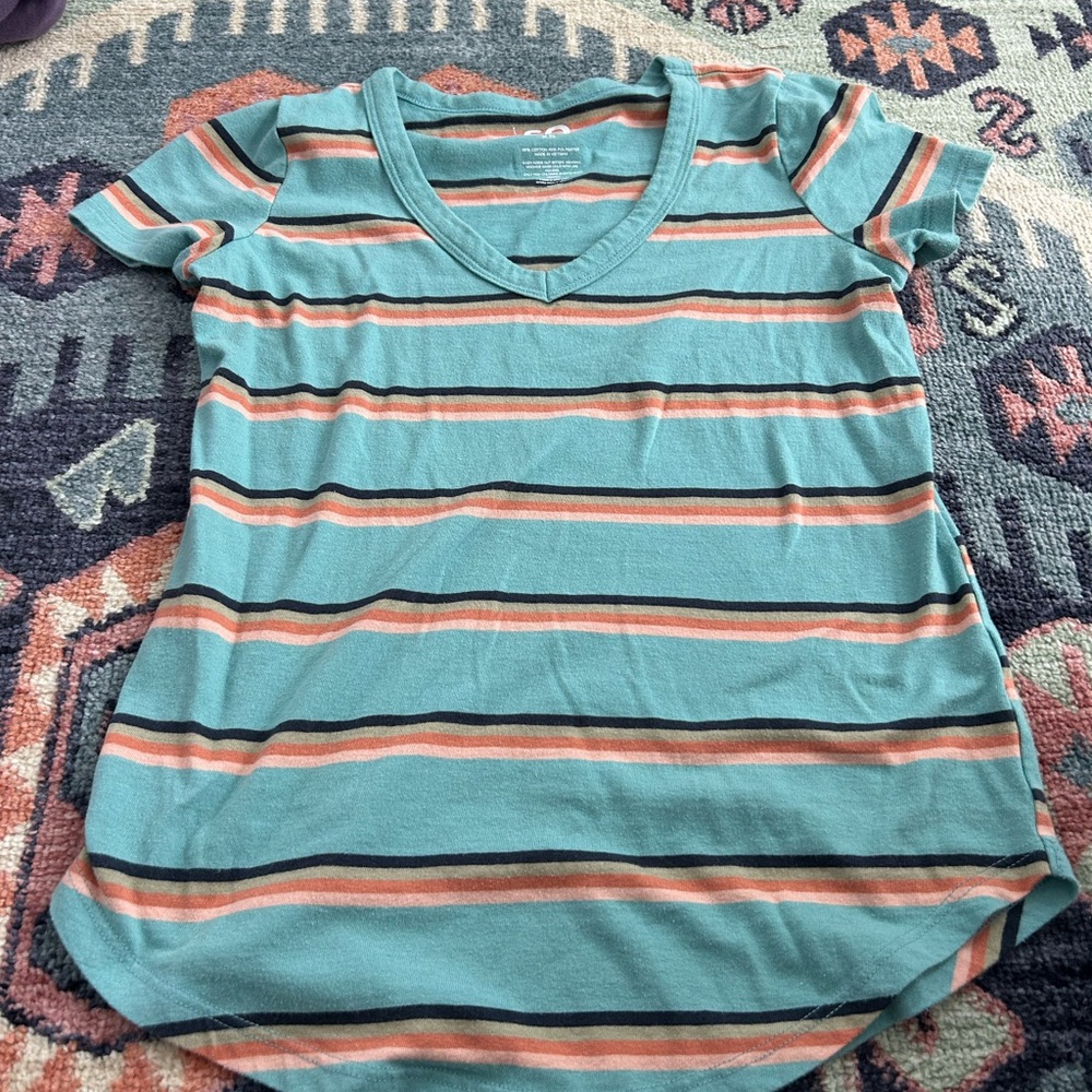 Striped V-Neck T-Shirt